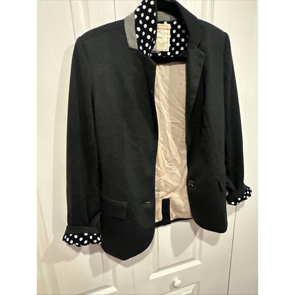 Cartonnier Anthropologie women's gray blazer jacket shoulder pad S pockets lined - Picture 8 of 13